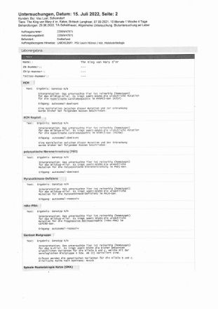 Deckkater mit Stammbaum