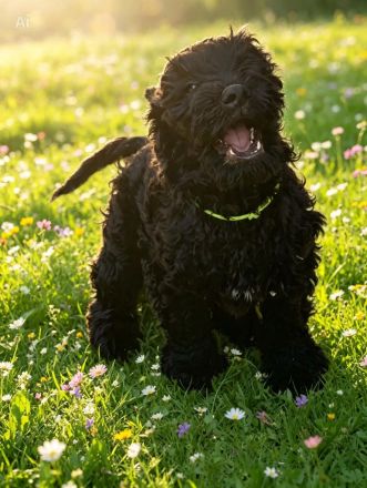 Drei süße Irish Doodle x Goldendoodle Welpen