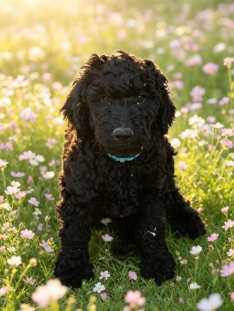 Drei süße Irish Doodle x Goldendoodle Welpen