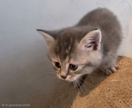 Katzenkitten baby Grau getiegert mit Punkten
