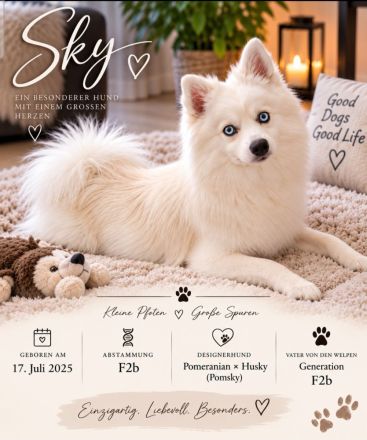 Japan Spitz - Pomsky Designer-Hunde kleine Glücklichmacher suchen ihr Zuhause