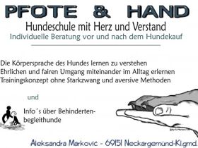 PFOTE  &  HAND - Hundeschule mit Herz und Verstand